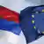 Sırbistan ve Avrupa Birliği bayrakları