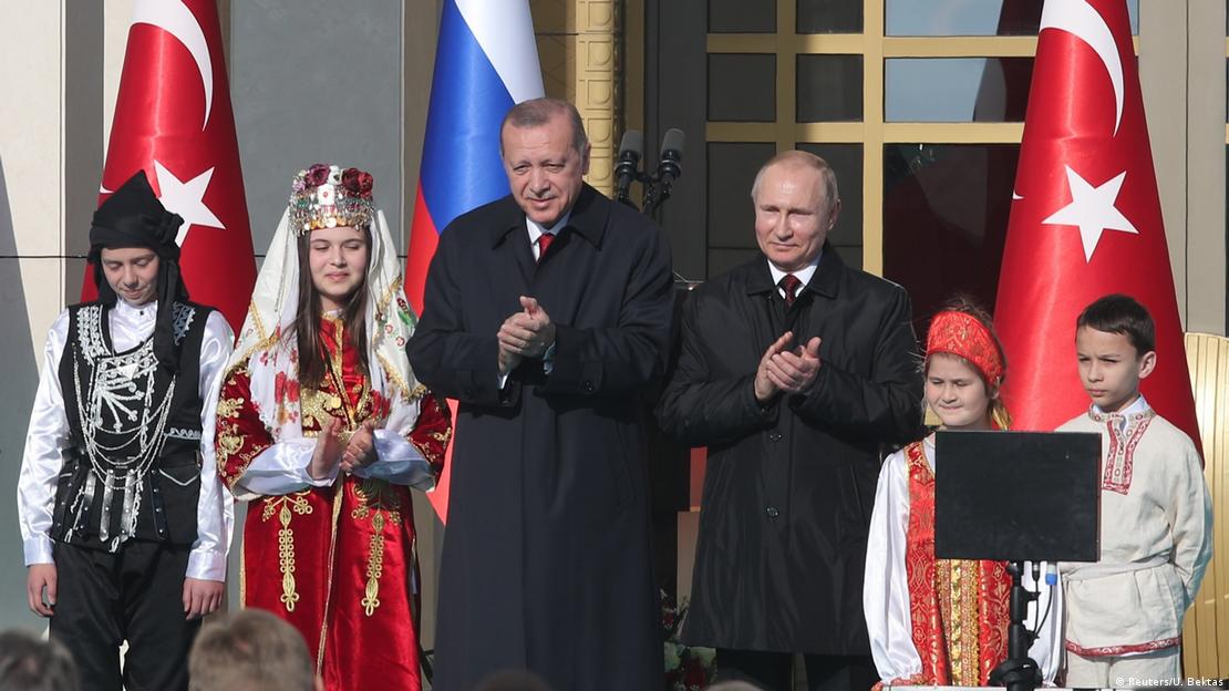 Cumhurbaşkanı Erdoğan ve Rusya Devlet Başkanı Putin nükleer santralin temel atma töreninde (3 Nisan 2018)