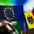 Флаги ЕС и Молдовы