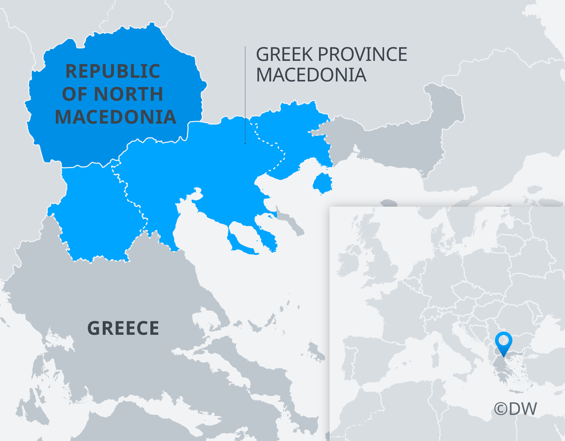Karte Land und Provinz Mazedonien EN