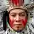 Brazilian indigenous leader with elaborate headdress