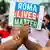 Кадър от протест срещу дискриминацията на ромите