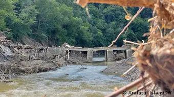 Germany, floods, destroyed bridge in Bad Neuenahr-Ahrweiler 