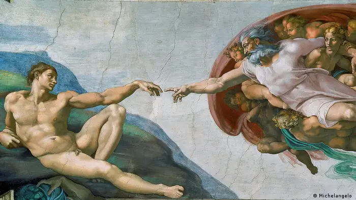 米开朗基罗的另一名作：西斯廷礼拜堂天顶画《创造亚当》