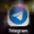 Символ мессенджера Telegram на мобильном телефоне