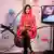Afghan presenter records her musical TV program at the first women's TV channel Zan TV in 2017
