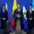 President Joe Biden, center, speaks beside Ecuador President Guillermo Lasso, center left, and Colombian President Iván Duque, center right, during a meeting on migration at the Summit of the Americas, Friday, June 10, 2022, in Los Angeles.