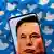 Telefon ekranında görülen Elon Musk, Twitter'ın sembolü olan mavi üstüne beyaz kuş rozetlerinin üstünde görülüyor (Sembol fotoğraf) 