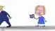 Карикатура DW: Лиз Трасс идет с британским флажком в руке за уходящим Борисом Джонсоном