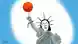 Карикатура - американская статуя Свободы, очень напоминающая Бриттни Грайнер: на ее правой руке наручник с разорванной цепью, эта рука держит вверх не факел, а крутит баскетбольный мяч, в другой руке - уголовный кодекс РФ.