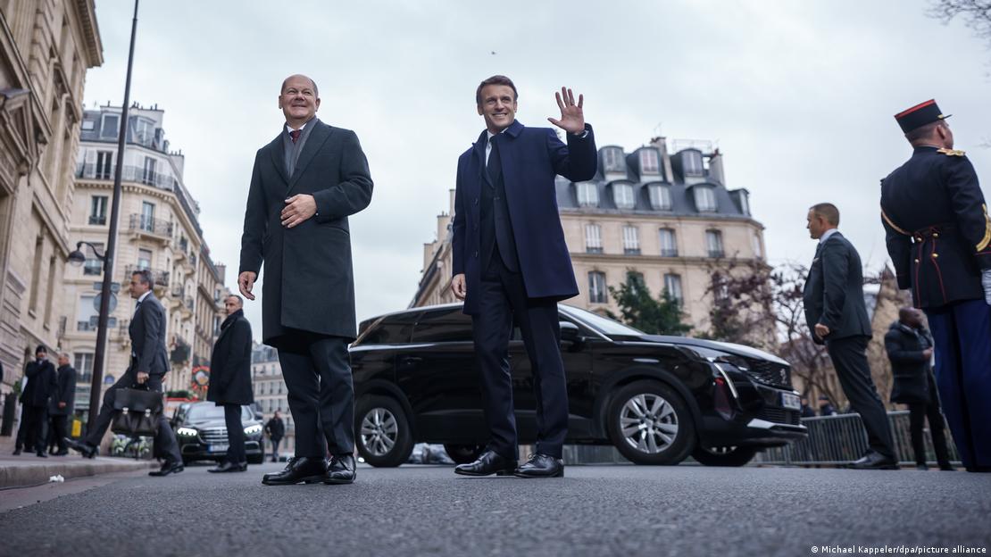 Almanya Başbakanı Olaf Scholz ve Fransa Cumhurbaşkanı Emmanuel Macron - (22.01.2023 / Paris)