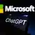 Logos da Microsoft e ChatGPT