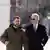 Ukraine's President Volodymyr Zelenskyy (left) walks along US President Joe Biden
