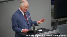 Carlos III habla ante el pleno del Parlamento alemán