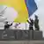 Церемония поднятия флага Украины в годовщину освобождения Бучи
