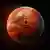 3D-Illustration Planet Mars isoliert am schwarzen Nachthimmel