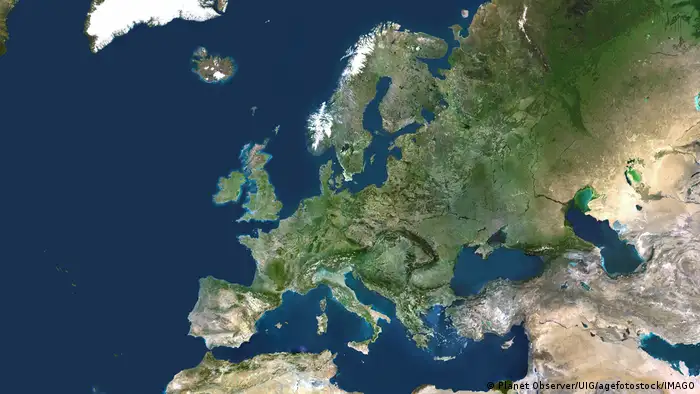 Satellite picture of the European continent
