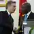 US Secretary of State Antony Blinken and Angolan Foreign Minister Tete Antonio shake hands during a news conference