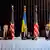 Boris Pistorius, gjenerali Charles Q. Brown, Lloyd Austin dhe Rustem Umjerow, ministri i Mbrojtjes i Ukrainës ne tryeze