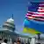 Zastave SAD i Ukrajine pred Kapitolom u Washingtonu