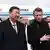 Der französische Präsident Emmanuel Macron (r.) empfängt den chinesischen Präsidenten Xi Jinping (l) auf dem Flughafen von Tarbes im Südwesten Frankreichs. 