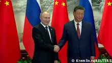 16.05.2024+++ Russian President Vladimir Putin and Chinese President Xi Jinping meet in Beijing, China May 16, 2024, in this still image taken from live broadcast video. Kremlin.ru/Handout via REUTERS ATTENTION EDITORS - THIS IMAGE WAS PROVIDED BY A THIRD PARTY. MANDATORY CREDIT.